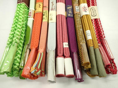 平和屋着物●和装小物　帯締め10本セット　高麗組　冠組　笹浪組　丸組　金彩　逸品　未使用　CABF7518ju