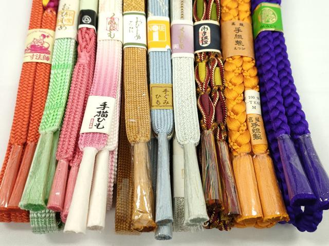 平和屋着物●和装小物　帯締め10本セット　高麗組　手描き　丸組　金糸　逸品　未使用　CABF7520ju