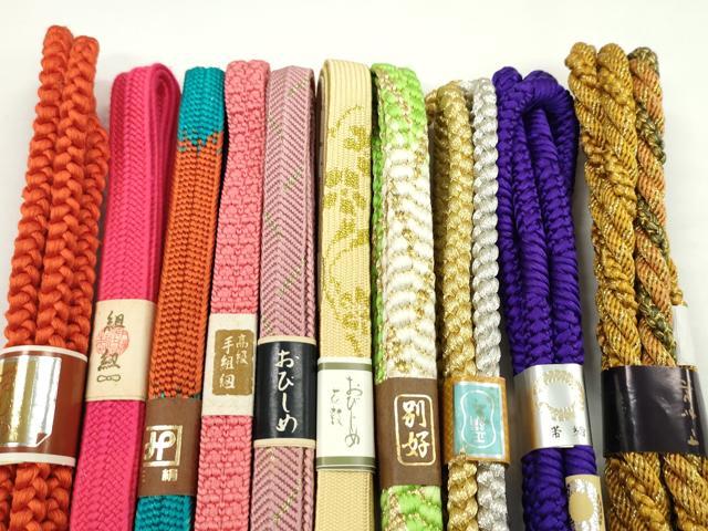 平和屋着物●和装小物　帯締め10本セット　高麗組　笹浪組　鴨川組　礼装用　さが美扱い　金銀糸　逸品　未使用　CABF7522ju