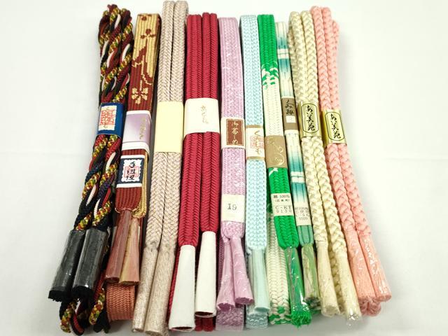 平和屋着物●和装小物　帯締め10本セット　高麗組　冠組　丸組　金糸　逸品　未使用　CABF7525ju
