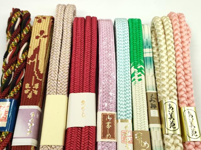 平和屋着物●和装小物　帯締め10本セット　高麗組　冠組　丸組　金糸　逸品　未使用　CABF7525ju