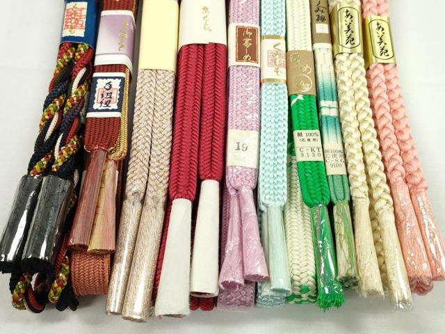 平和屋着物●和装小物　帯締め10本セット　高麗組　冠組　丸組　金糸　逸品　未使用　CABF7525ju