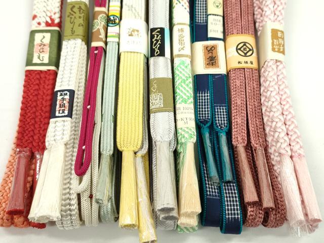 平和屋着物●和装小物　帯締め10本セット　高麗組　大和組　礼装用　紬地　夏用　三越扱い　松坂屋扱い　金銀糸　逸品　未使用　CABF7529ju