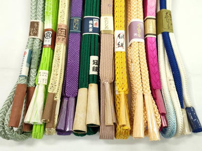 平和屋着物●和装小物　帯締め10本セット　高麗組　冠組　唐組　奈良組　五嶋敏太郎作　草木染　逸品　未使用　CABF7532ju