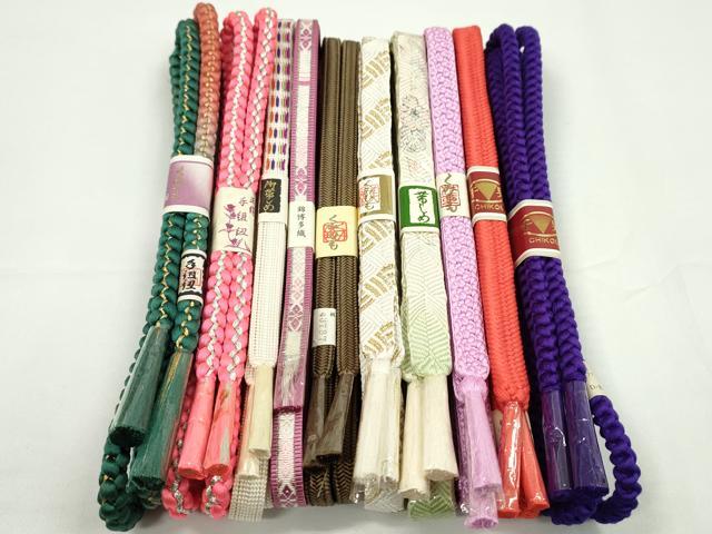 平和屋着物●和装小物　帯締め10本セット　唐組　丸組　錦博多織　礼装用　金銀糸　逸品　未使用　CABF7533ju