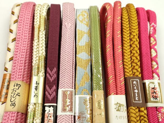 平和屋着物●和装小物　帯締め10本セット　高麗組　笹浪組　奈良組　やまと誂製　金糸　逸品　未使用　CABF7539ju