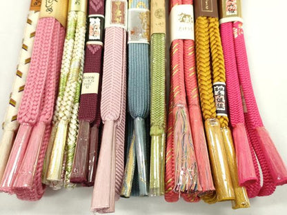 平和屋着物●和装小物　帯締め10本セット　高麗組　笹浪組　奈良組　やまと誂製　金糸　逸品　未使用　CABF7539ju