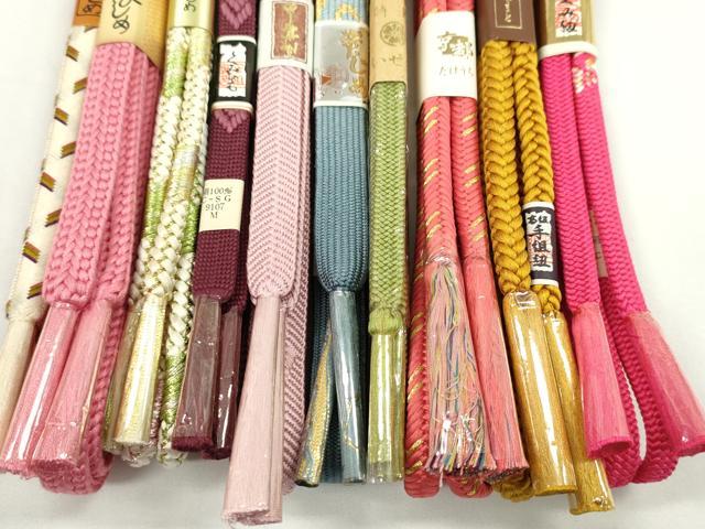 平和屋着物●和装小物　帯締め10本セット　高麗組　笹浪組　奈良組　やまと誂製　金糸　逸品　未使用　CABF7539ju