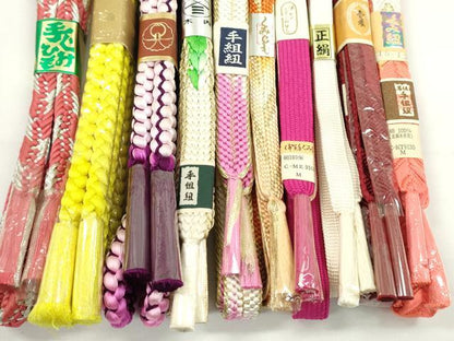 平和屋着物●和装小物　帯締め10本セット　高麗組　唐組　丸組　礼装用　伊賀手組み紐　振袖用　金銀糸　逸品　未使用　CABF7545ju