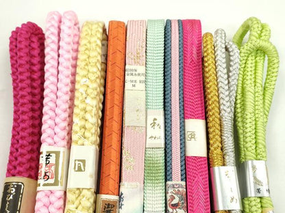 平和屋着物●和装小物　帯締め10本セット　高麗組　大和組　鴨川組　礼装用　さんび謹製　金銀糸　逸品　未使用　CABF7548ju