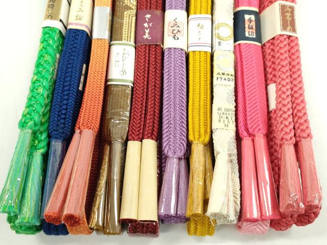 平和屋着物●和装小物　帯締め10本セット　高麗組　冠組　さが美扱い　金銀糸　逸品　未使用　CABF7550ju