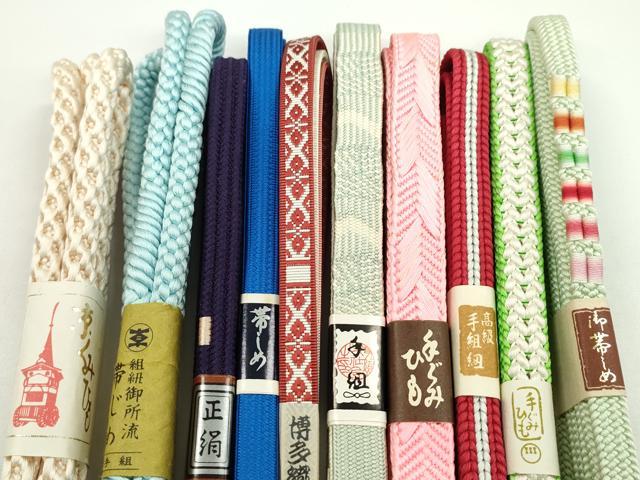 平和屋着物●和装小物　帯締め10本セット　高麗組　笹浪組　博多織　渡敬謹製　逸品　未使用　CABF7552ju