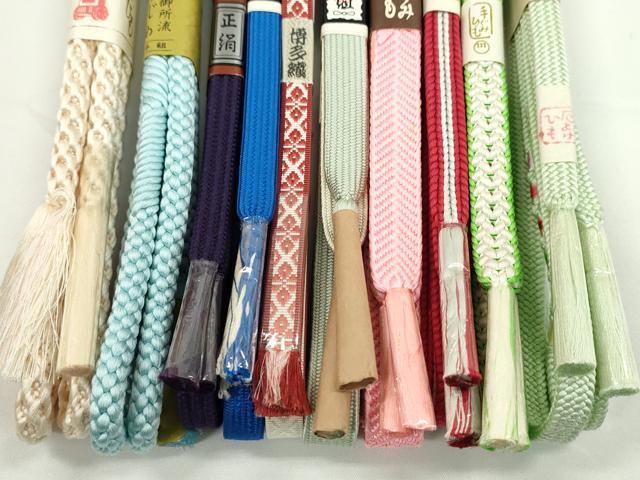 平和屋着物●和装小物　帯締め10本セット　高麗組　笹浪組　博多織　渡敬謹製　逸品　未使用　CABF7552ju