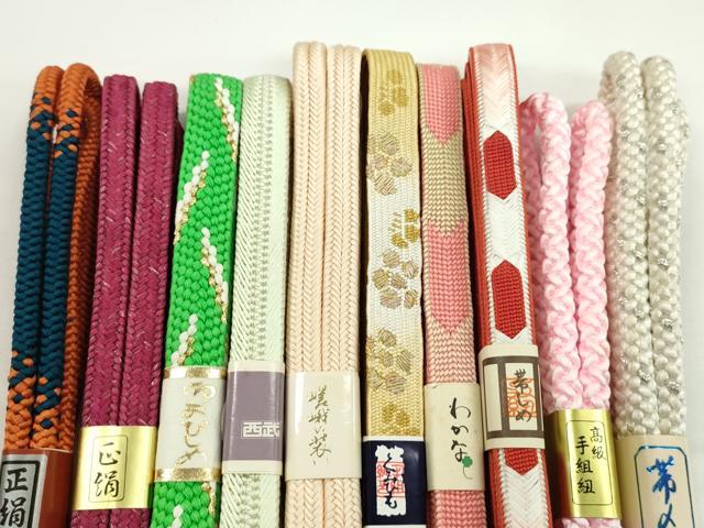 平和屋着物●和装小物　帯締め10本セット　高麗組　冠組　御岳組　丸組　礼装用　西武百貨店扱い　金銀糸　逸品　未使用　CABF7554ju
