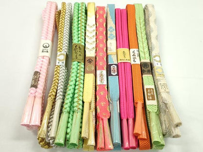平和屋着物●和装小物　帯締め10本セット　高麗組　冠組　礼装用　丸組　鈴乃屋扱い　金銀糸　逸品　未使用　CABF7555ju