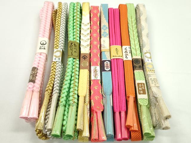 平和屋着物●和装小物　帯締め10本セット　高麗組　冠組　礼装用　丸組　鈴乃屋扱い　金銀糸　逸品　未使用　CABF7555ju