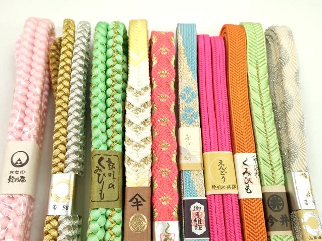 平和屋着物●和装小物　帯締め10本セット　高麗組　冠組　礼装用　丸組　鈴乃屋扱い　金銀糸　逸品　未使用　CABF7555ju