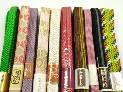 平和屋着物●和装小物　帯締め10本セット　高麗組　冠組　礼装用　さが美扱い　金糸　逸品　未使用　CABF7556ju