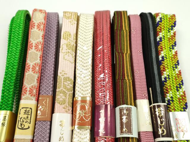 平和屋着物●和装小物　帯締め10本セット　高麗組　冠組　礼装用　さが美扱い　金糸　逸品　未使用　CABF7556ju