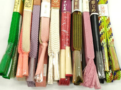 平和屋着物●和装小物　帯締め10本セット　高麗組　冠組　礼装用　さが美扱い　金糸　逸品　未使用　CABF7556ju
