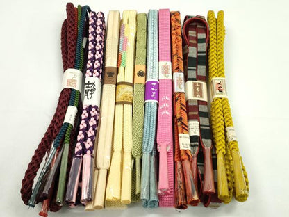 平和屋着物●和装小物　帯締め10本セット　大和組　紬地　丸組　三越扱い　さが美扱い　銀座くのや　逸品　未使用　CABF7558ju