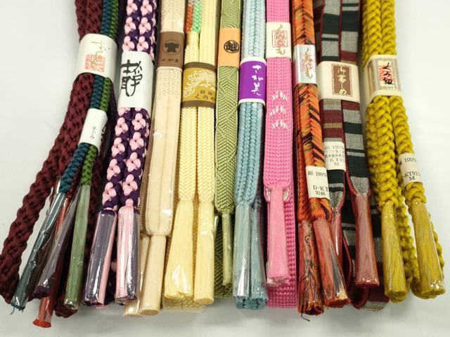 平和屋着物●和装小物　帯締め10本セット　大和組　紬地　丸組　三越扱い　さが美扱い　銀座くのや　逸品　未使用　CABF7558ju