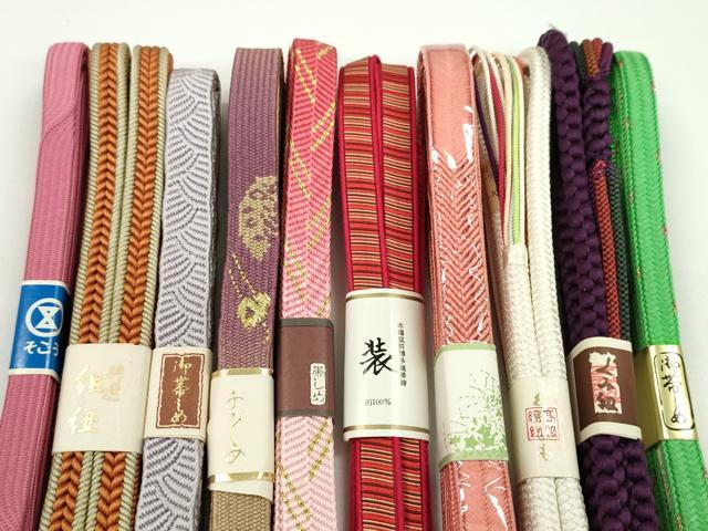 平和屋着物●和装小物　帯締め10本セット　高麗組　笹浪組　本場筑前博多織　大和組　さんび謹製　金糸　逸品　未使用　CABF7567ju