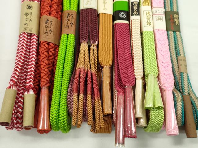 平和屋着物●和装小物　帯締め10本セット　高麗組　冠組　丸組　金糸　逸品　未使用　CABF7569ju