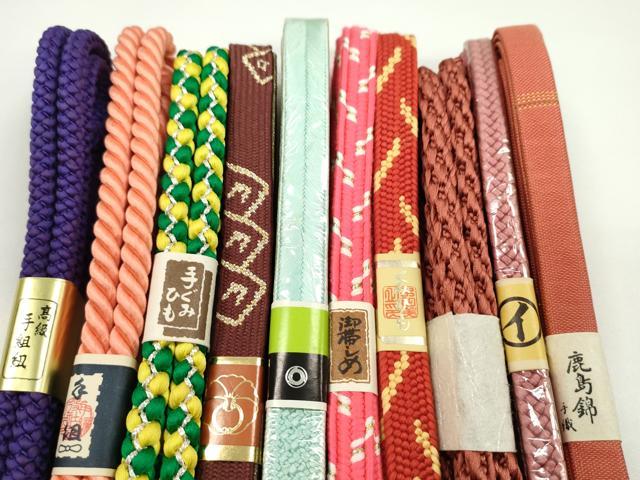 平和屋着物●和装小物　帯締め10本セット　高麗組　鹿島錦　丸組　金銀糸　逸品　未使用　CABF7570ju