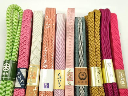 平和屋着物●和装小物　帯締め10本セット　笹浪組　冠組　奈良組　大丸扱い　逸品　未使用　CABF7571ju