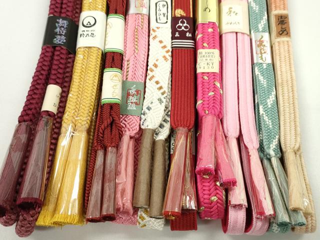 平和屋着物●和装小物　帯締め10本セット　高麗組　伊賀組紐　礼装用　丸組　鈴乃屋扱い　金糸　逸品　未使用　CABF7572ju