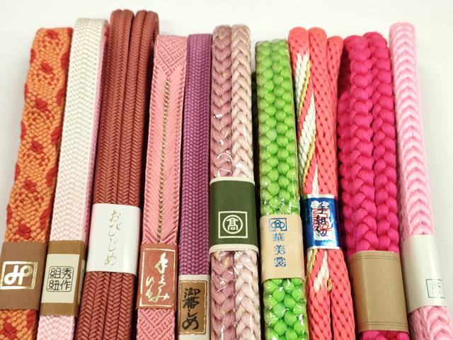 平和屋着物●和装小物　帯締め10本セット　冠組　丸組　高島屋扱い　金糸　逸品　未使用　CABF7573ju