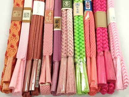 平和屋着物●和装小物　帯締め10本セット　冠組　丸組　高島屋扱い　金糸　逸品　未使用　CABF7573ju