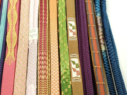 平和屋着物●和装小物　帯締め20本セット　高麗組　冠組　唐組　笹浪組　鴨川組　礼装用　金糸　未使用多数　逸品　CABF7597ju