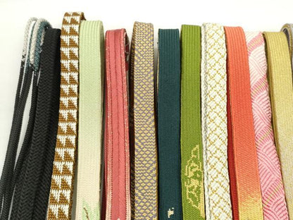 平和屋着物●和装小物　帯締め20本セット　高麗組　笹浪組　冠組　金糸　長尺あり　未使用あり　逸品　CABF7598ju