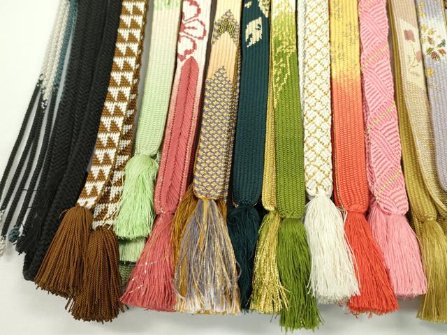平和屋着物●和装小物　帯締め20本セット　高麗組　笹浪組　冠組　金糸　長尺あり　未使用あり　逸品　CABF7598ju