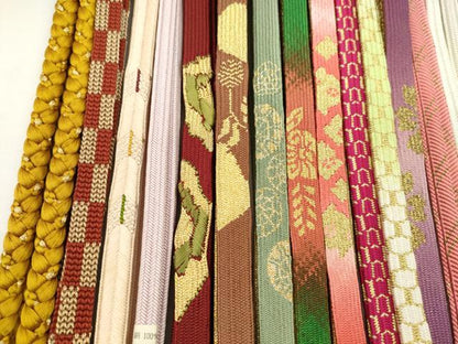 平和屋着物●和装小物　帯締め20本セット　高麗組　冠組　亀甲組　笹浪組　鴨川組　大和組　金銀糸　未使用あり　逸品　CABF7600ju