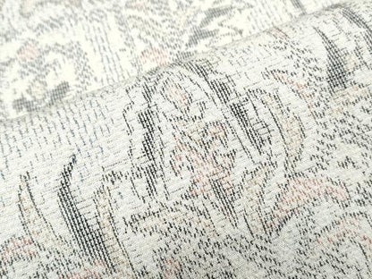 平和屋着物▽塩沢紬　単衣　吉祥花文　正絹　逸品　CABF7644th