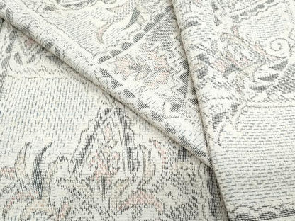 平和屋着物▽塩沢紬　単衣　吉祥花文　正絹　逸品　CABF7644th