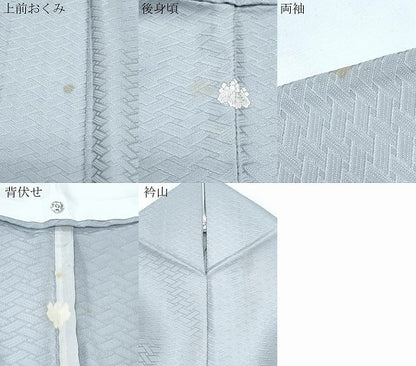 平和屋着物▽訪問着　単衣　枝花文　反端付き　正絹　逸品　CABF7645th