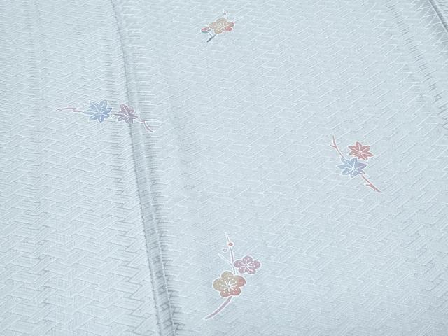 平和屋着物▽訪問着　単衣　枝花文　反端付き　正絹　逸品　CABF7645th