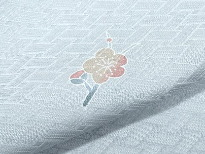 平和屋着物▽訪問着　単衣　枝花文　反端付き　正絹　逸品　CABF7645th