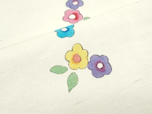 平和屋着物▽上質な紬　単衣　花間道　正絹　逸品　CABF7648th