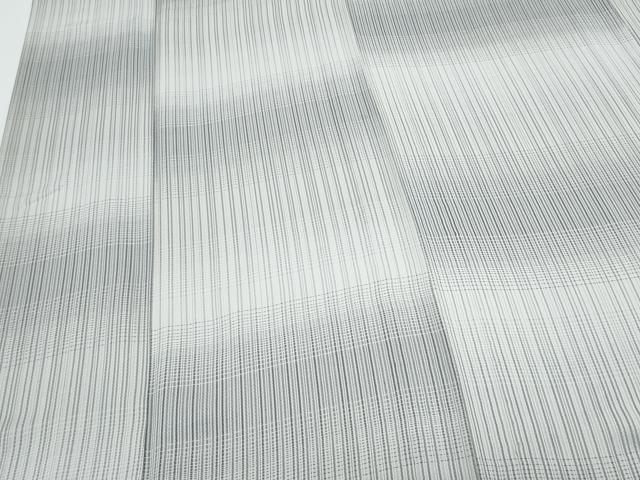 平和屋着物▽上質なお召　単衣　格子文　まるやま扱い　正絹　逸品　CABF7650th