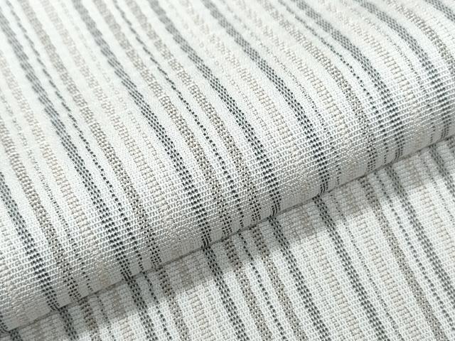 平和屋着物▽上質なお召　単衣　格子文　まるやま扱い　正絹　逸品　CABF7650th