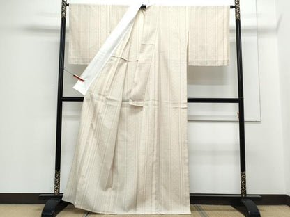 平和屋着物▽塩沢紬　単衣　吉祥間道　正絹　逸品　CABF7651th