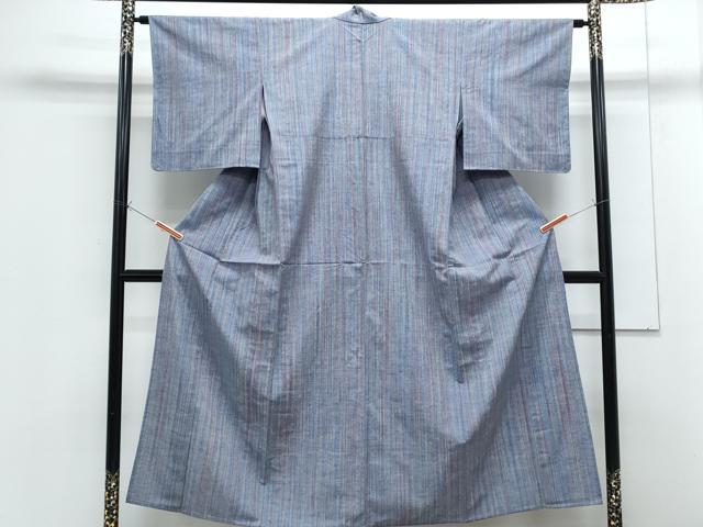 平和屋着物▽上質な紬　単衣　間道　正絹　逸品　CABF7652th