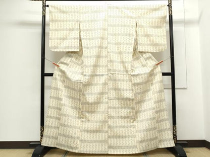 平和屋着物▽塩沢紬　単衣　吉祥文　正絹　逸品　CABF7655th