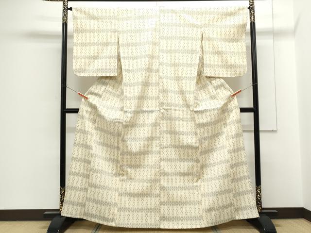 平和屋着物▽塩沢紬　単衣　吉祥文　正絹　逸品　CABF7655th