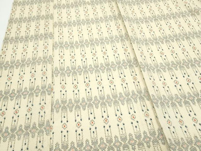 平和屋着物▽塩沢紬　単衣　吉祥文　正絹　逸品　CABF7655th